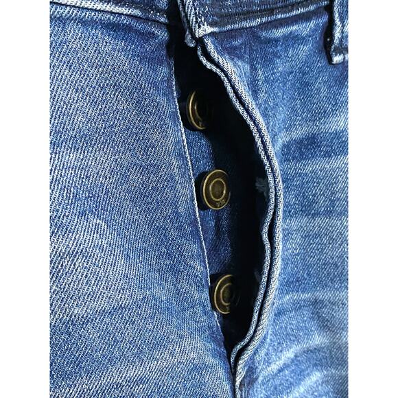 RTA Skinny Jeans Distressed Ripped Cross Patch Button Fly Stretch Womens 25 USA - Picture 4 of 11